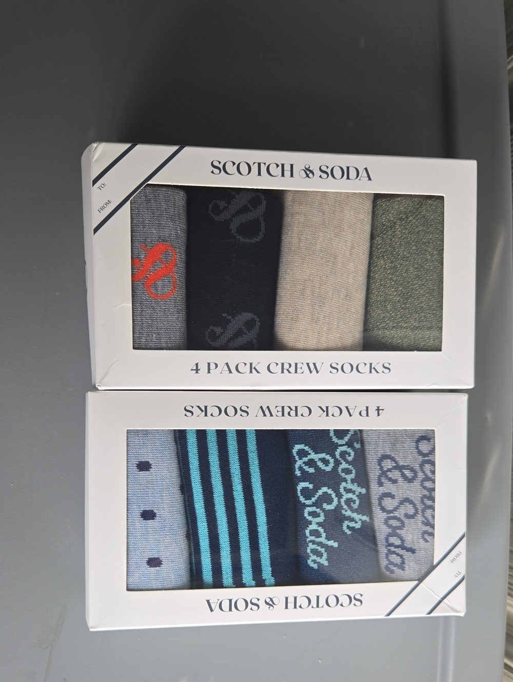 Scotch & Soda 8-Pack Mixed Crew Socks in Gray, Black, Tan, Olive, Blue, Teal